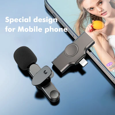 New Bluetooth Lapel Mini 20m Barrier-Free Fast Connection Omni Direction Recive Sound Conference UHF Wireless Speaker Collar Microphone for Video, Live Telecast